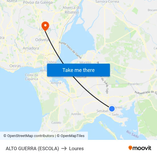 ALTO GUERRA (ESCOLA) to Loures map