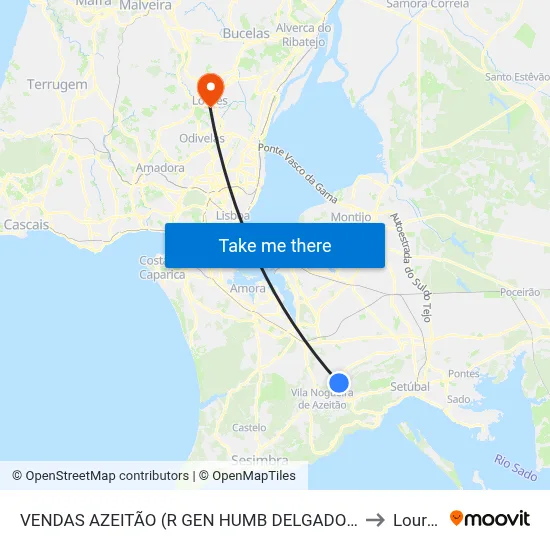 VENDAS AZEITÃO (R GEN HUMB DELGADO 35) to Loures map