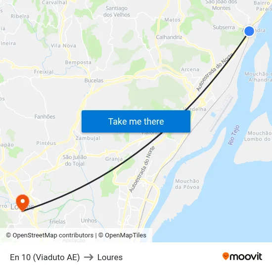 En 10 (Viaduto AE) to Loures map