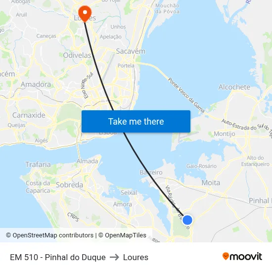 EM 510 - Pinhal do Duque to Loures map