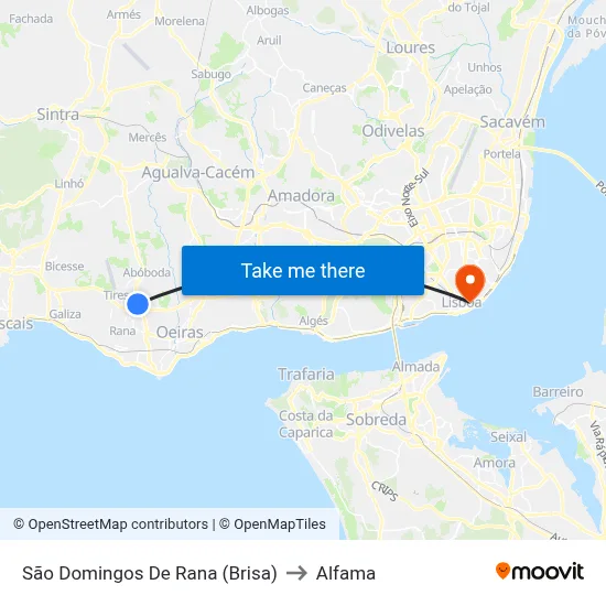 São Domingos De Rana (Brisa) to Alfama map