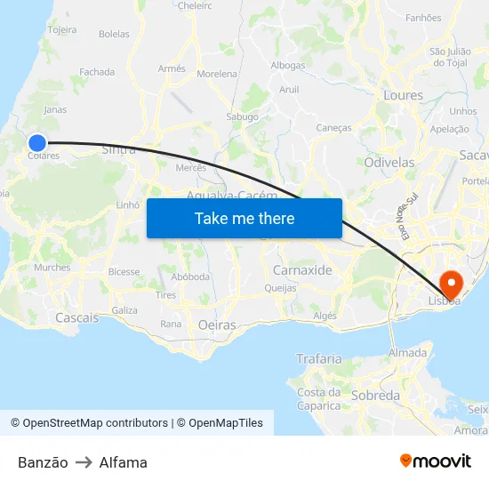 Banzão to Alfama map
