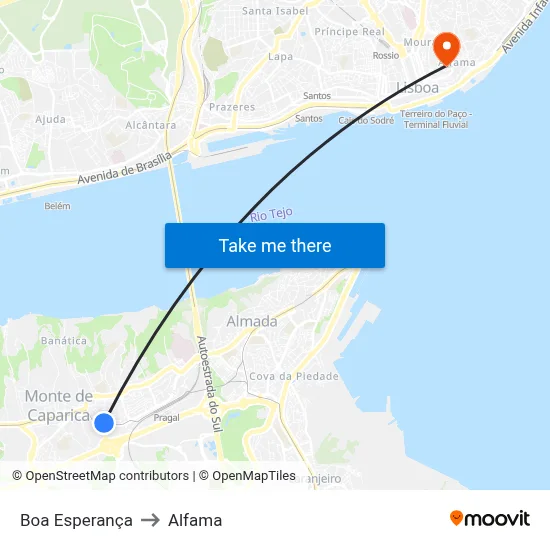 Boa Esperança to Alfama map