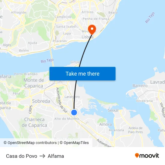 Casa do Povo to Alfama map