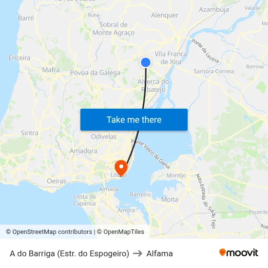 A do Barriga (Estr. do Espogeiro) to Alfama map