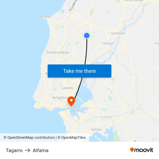 Tagarro to Alfama map