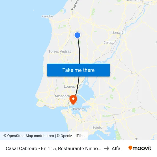 Casal Cabreiro - En 115, Restaurante Ninho Rato to Alfama map