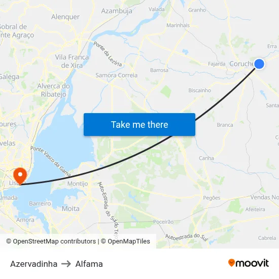 Azervadinha to Alfama map