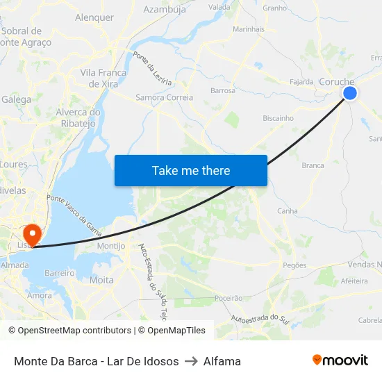 Monte Da Barca - Lar De Idosos to Alfama map