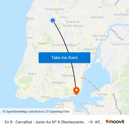 En 8 - Carvalhal - Junto Ao Nº 8 (Restaurante Santinho ) Capa Rosa to Alfama map