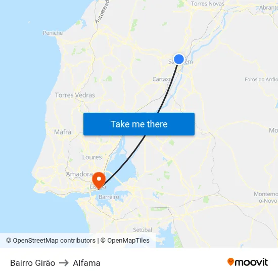 Bairro Girão to Alfama map