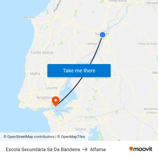Escola Secundária Sá Da Bandeira to Alfama map