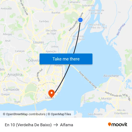 En 10 (Verdelha De Baixo) to Alfama map