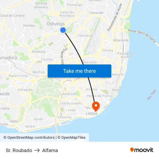 Sr. Roubado to Alfama map