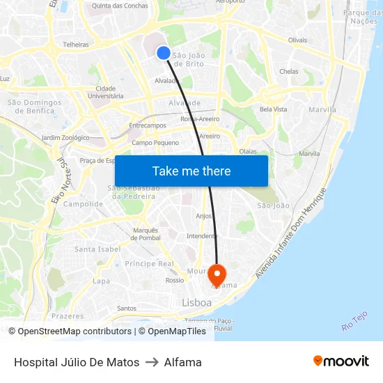 Hospital Júlio De Matos to Alfama map