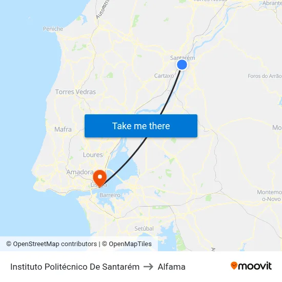 Instituto Politécnico De Santarém to Alfama map