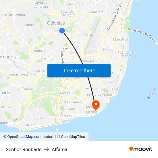 Senhor Roubado to Alfama map