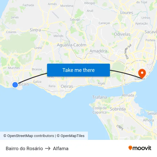 Bairro do Rosário to Alfama map
