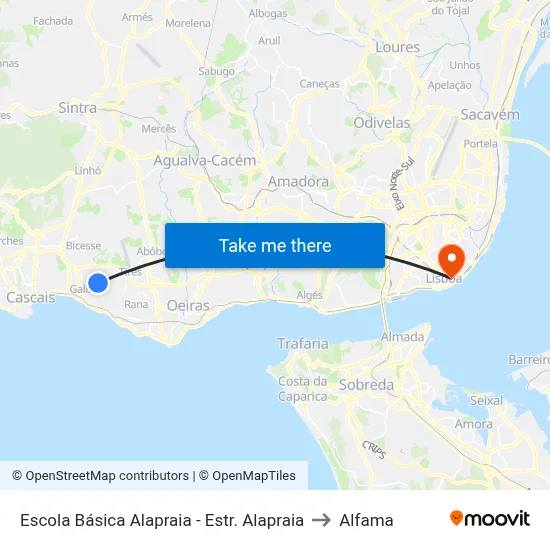 Escola Básica Alapraia - Estr. Alapraia to Alfama map