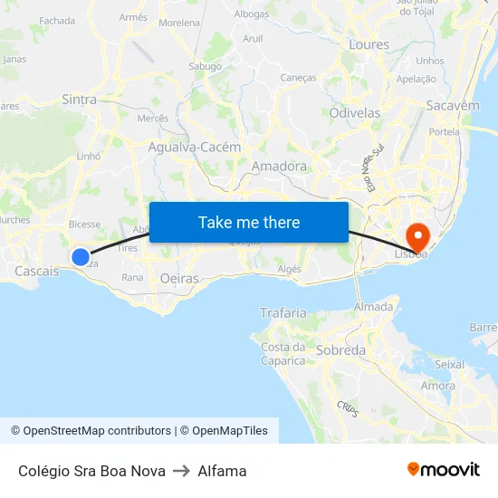 Colégio Sra Boa Nova to Alfama map