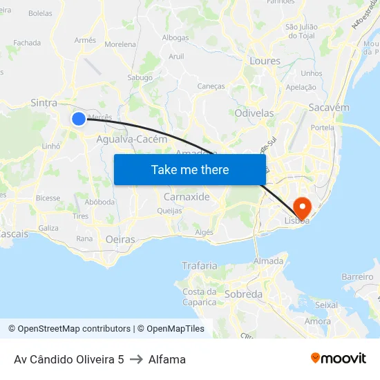 Av Cândido Oliveira 5 to Alfama map