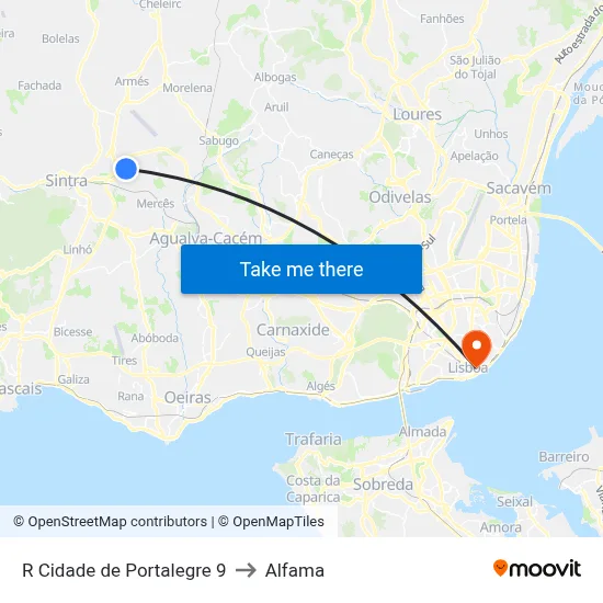 R Cidade de Portalegre 9 to Alfama map
