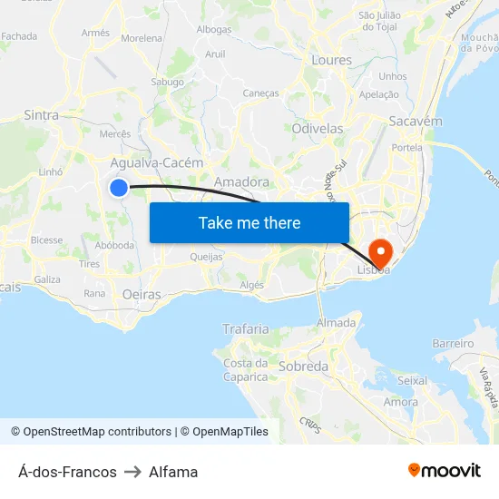 Á-dos-Francos to Alfama map