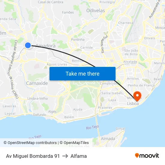 Av Miguel Bombarda 91 to Alfama map