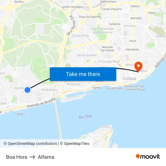 Boa Hora to Alfama map