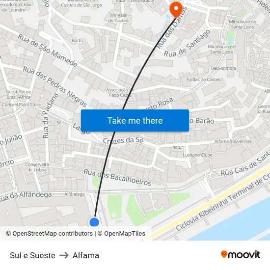 Sul e Sueste to Alfama map