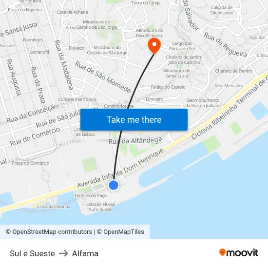 Sul e Sueste to Alfama map