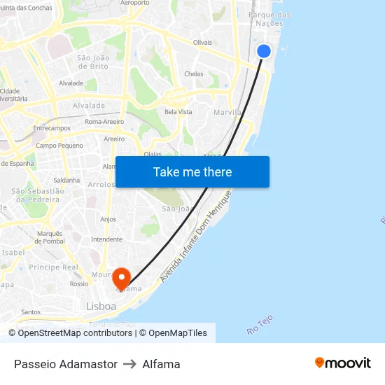 Passeio Adamastor to Alfama map