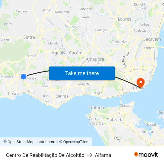 Centro De Reabilitação De Alcoitão to Alfama map