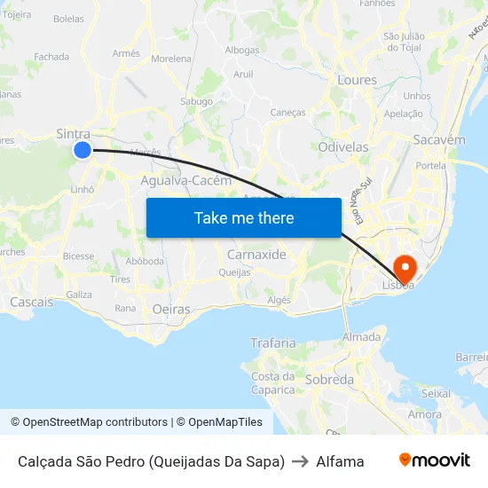 Calçada São Pedro (Queijadas Da Sapa) to Alfama map