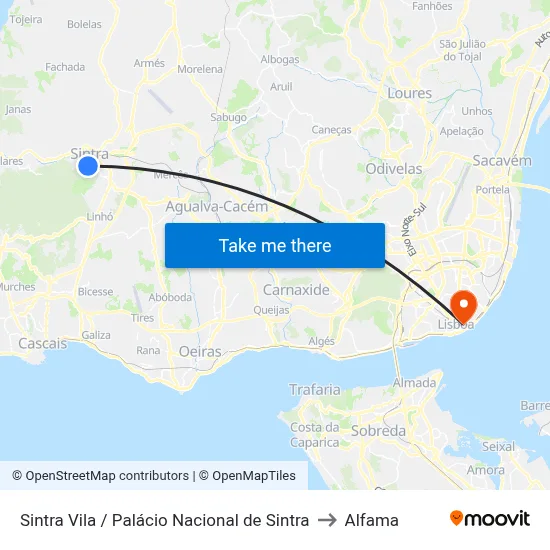 Sintra Vila / Palácio Nacional de Sintra to Alfama map