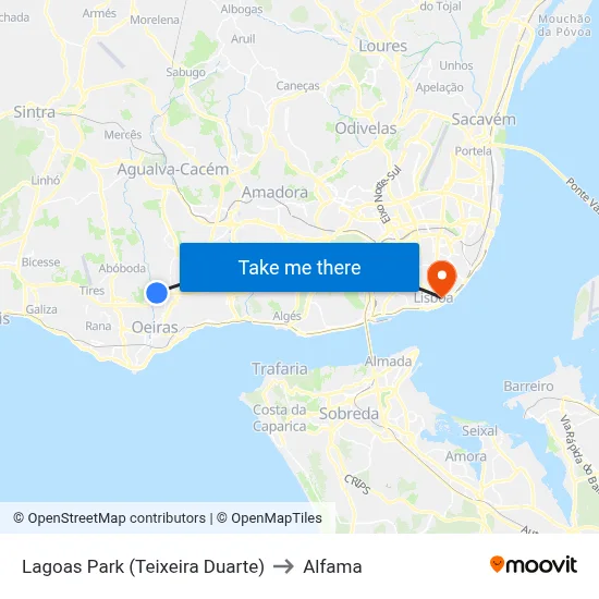 Lagoas Park (Teixeira Duarte) to Alfama map