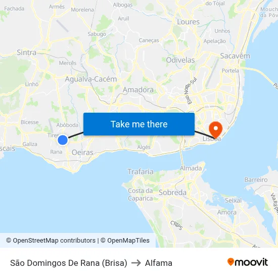 São Domingos De Rana (Brisa) to Alfama map
