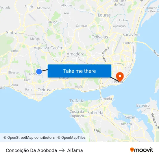 Conceição Da Abóboda to Alfama map