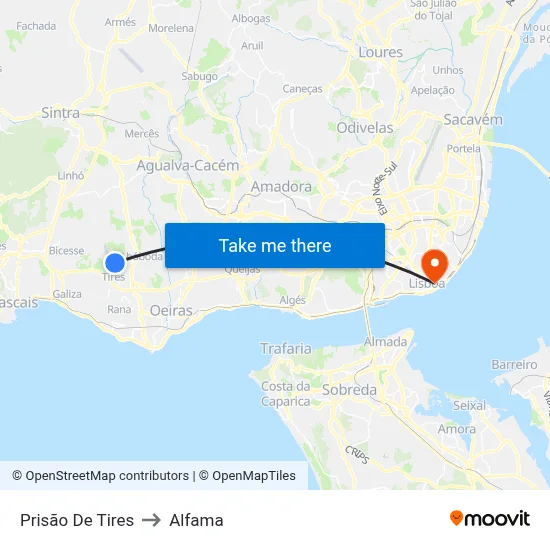 Prisão De Tires to Alfama map