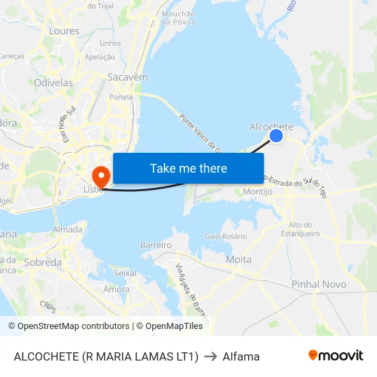 ALCOCHETE (R MARIA LAMAS LT1) to Alfama map