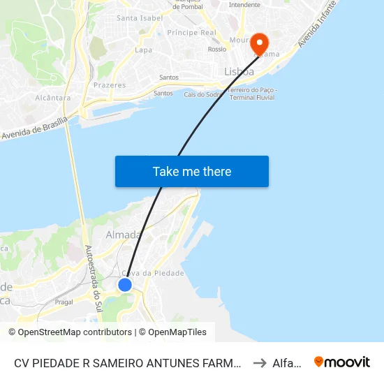 CV PIEDADE R SAMEIRO ANTUNES FARMÁCIA to Alfama map