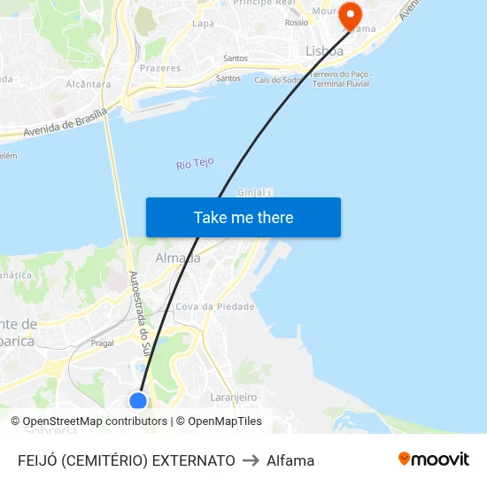 FEIJÓ (CEMITÉRIO) EXTERNATO to Alfama map