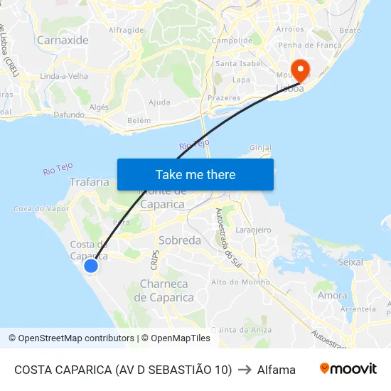 COSTA CAPARICA (AV D SEBASTIÃO 10) to Alfama map