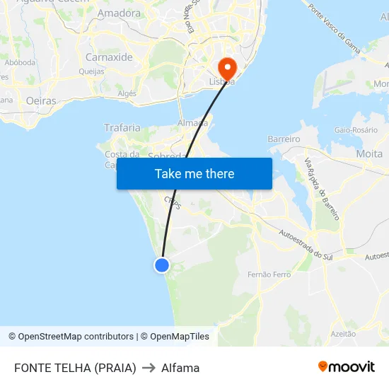 FONTE TELHA (PRAIA) to Alfama map