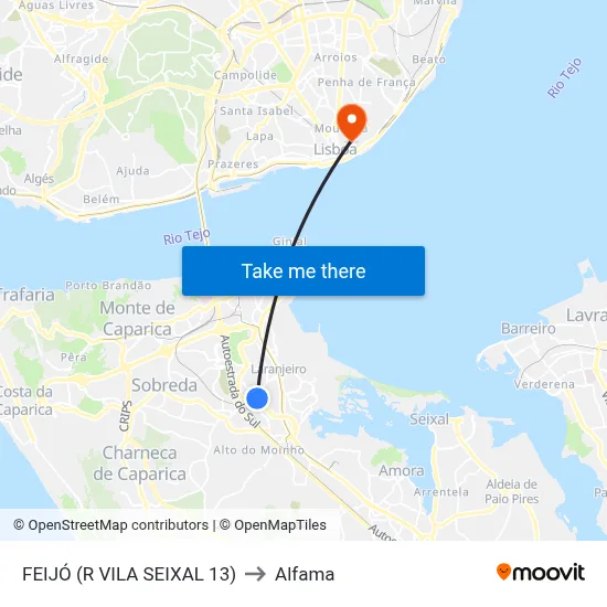 FEIJÓ (R VILA SEIXAL 13) to Alfama map