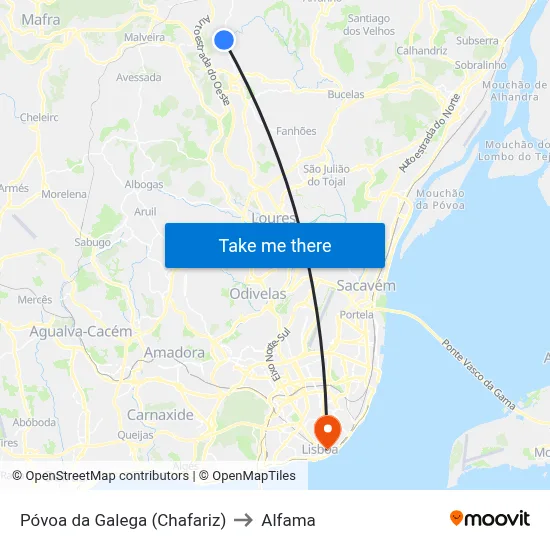 Avenida de Portugal (Parque Urbano) to Alfama map