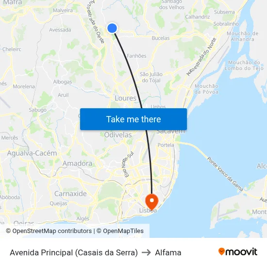 Avenida Principal (Casais da Serra) to Alfama map