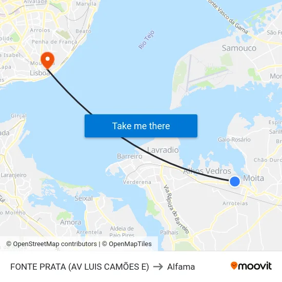 FONTE PRATA (AV LUIS CAMÕES E) to Alfama map