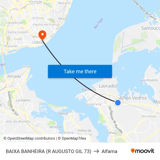 BAIXA BANHEIRA (R AUGUSTO GIL 73) to Alfama map
