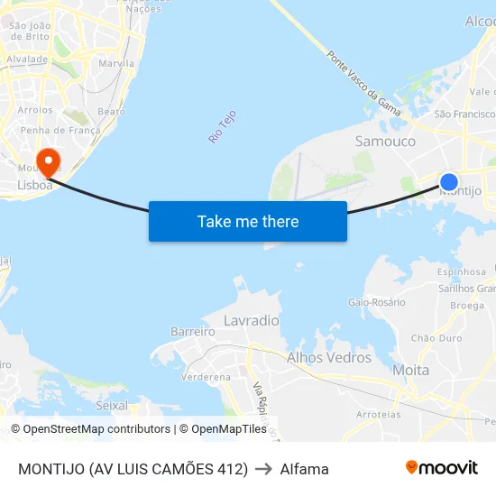 MONTIJO (AV LUIS CAMÕES 412) to Alfama map